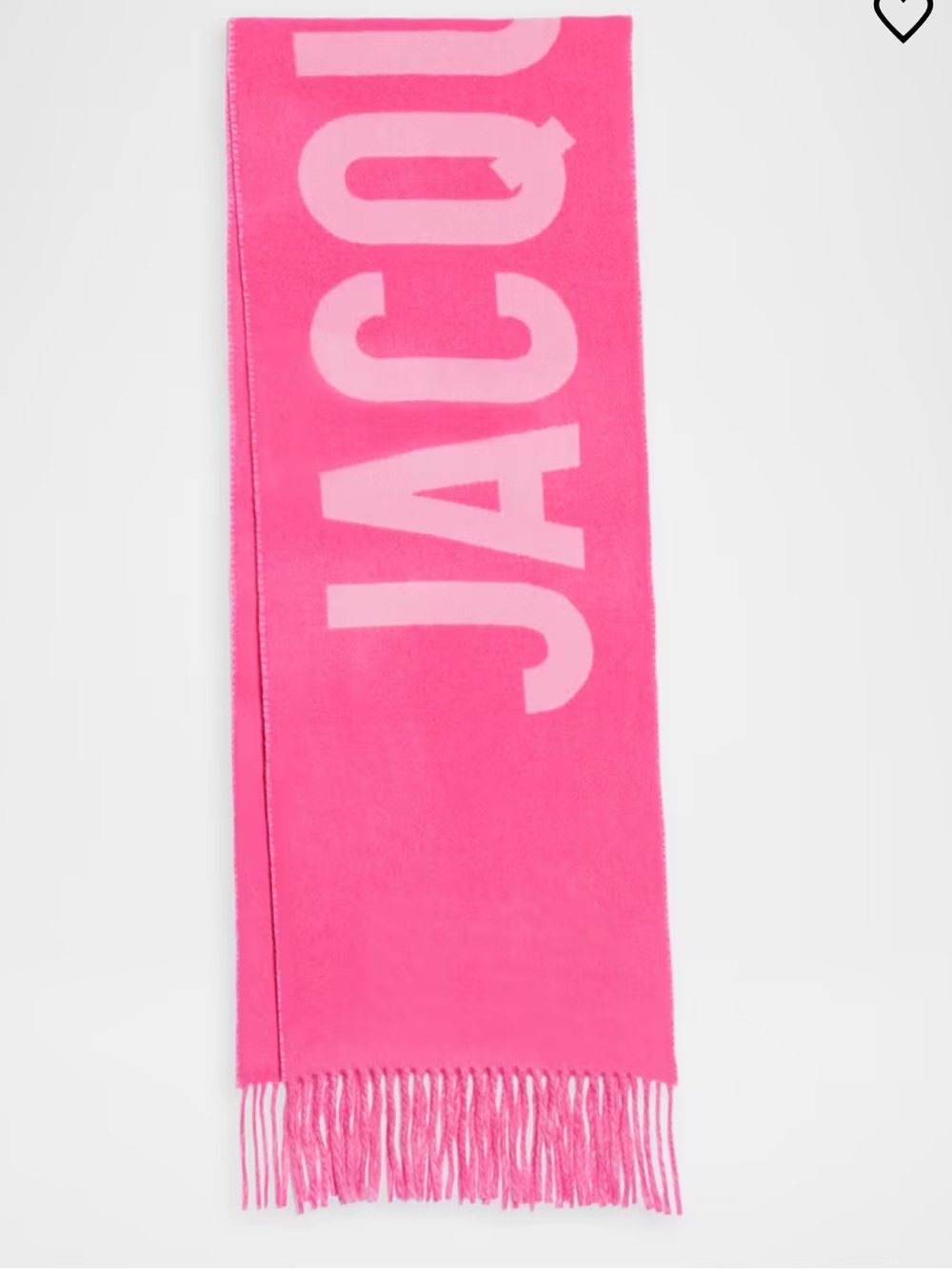 Jacquemus Hot Pink Jacquard Logo Wool Scarf